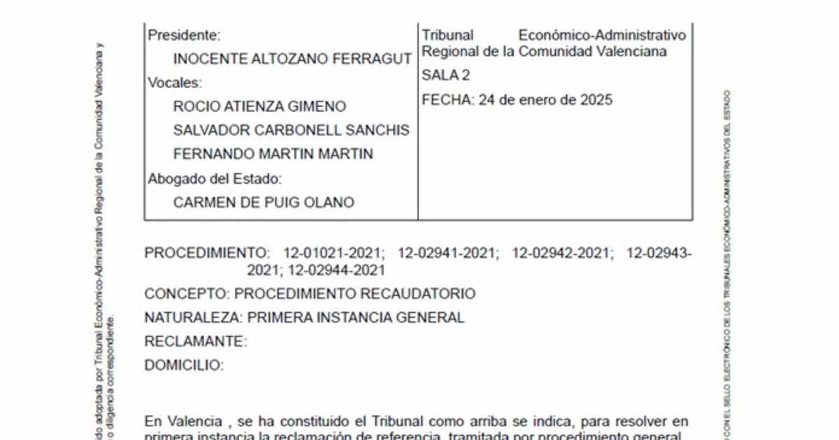 TEAR DE LA COMUNIDAD VALENCIANA: ANULACIÓN DE DECLARACIÓN DE RESPONSABILIDAD DEL ARTÍCULO 43.1.A DE LA LGT